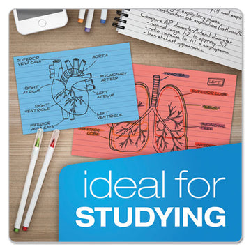 Oxford™ Ruled Index Cards, 3 X 5, Cherry, 100-pack freeshipping - TVN Wholesale